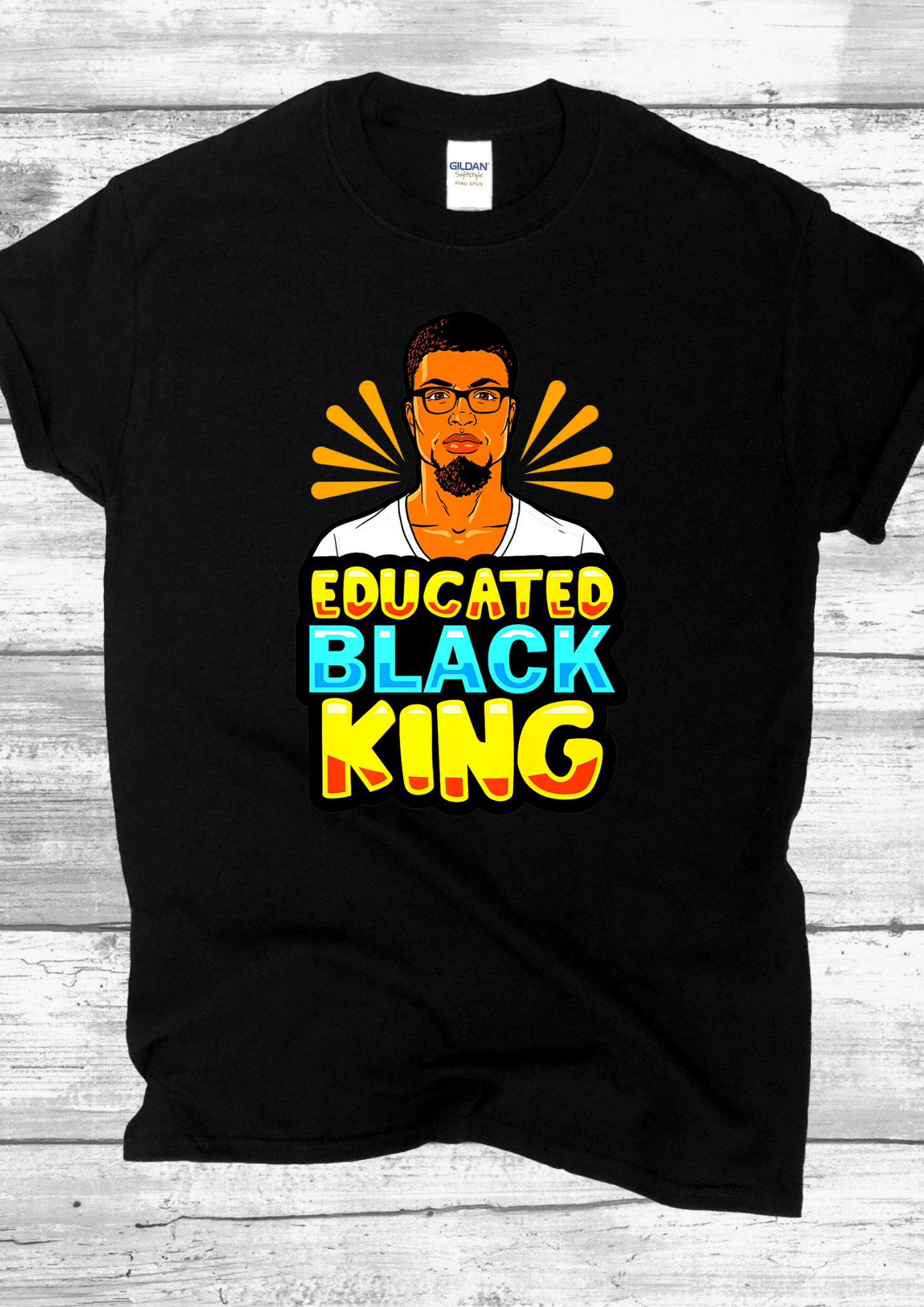 EDUCATED BLACK KING T-SHIRT.