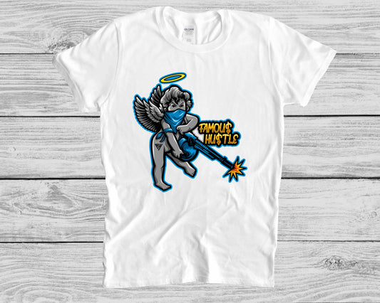 BLUE FAMOUS HUSTLE T-SHIRT