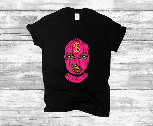 PINK CHIC SKI MASK T-SHIRT