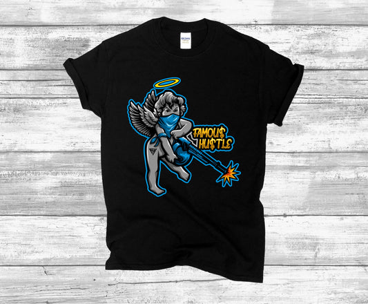 BLUE FAMOUS HUSTLE T-SHIRT