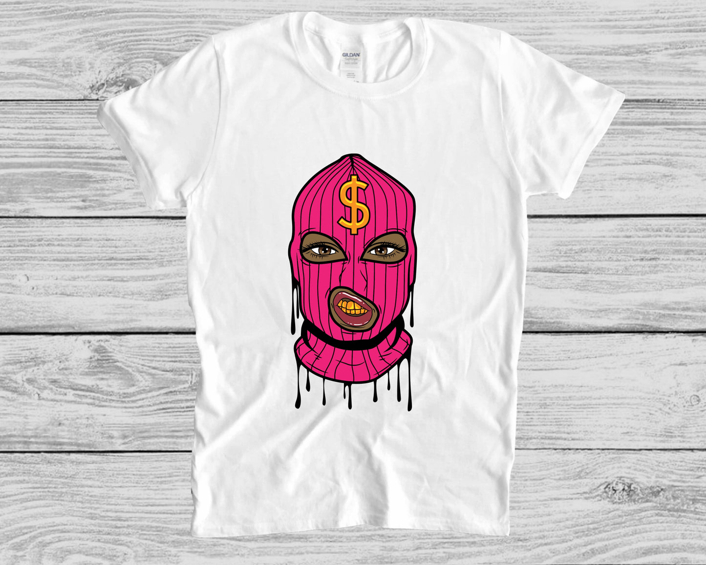 PINK CHIC SKI MASK T-SHIRT