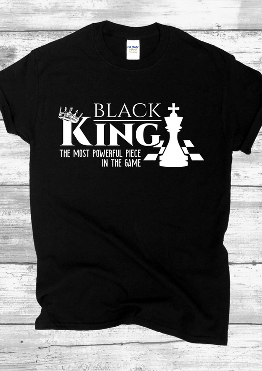 CHESS PIECE BLACK KING T-SHIRT.