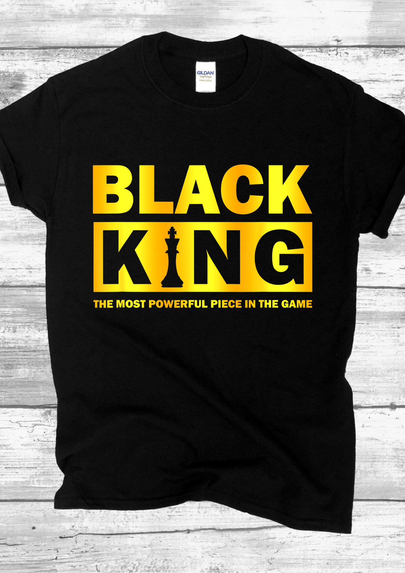 CHESS PIECE BLACK KING T-SHIRT.